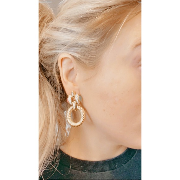 Givenchy Couture Gold & Pastel Door Knocker Clip-On Earrings - Picture 8 of 9